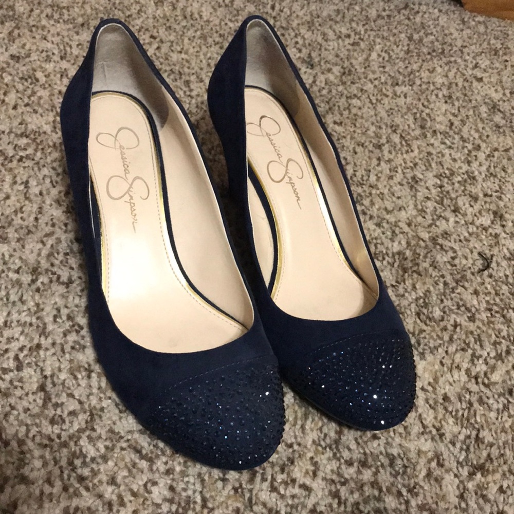 Jessica Simpson Navy Blue Wedges